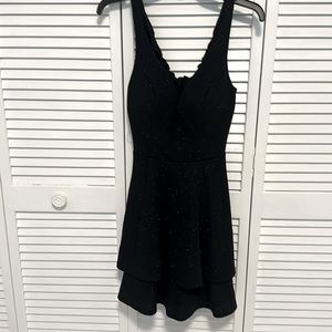Cocktail sleeveless metallic black dress Emerald Sundae Size M. Black
